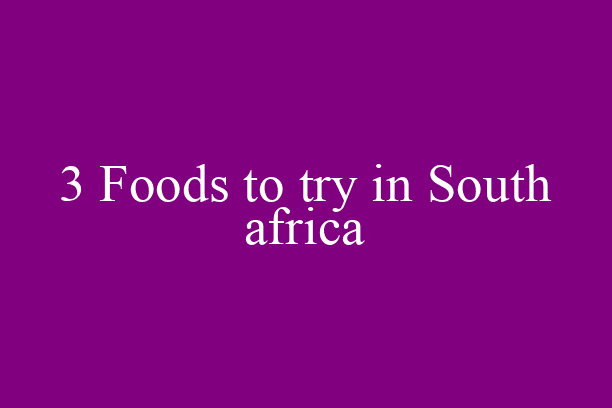 3 Foods to try in South africa