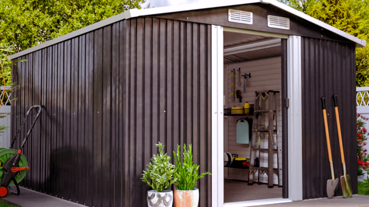 How to Assemble Garden Steel Shed With Gabled Roof Top