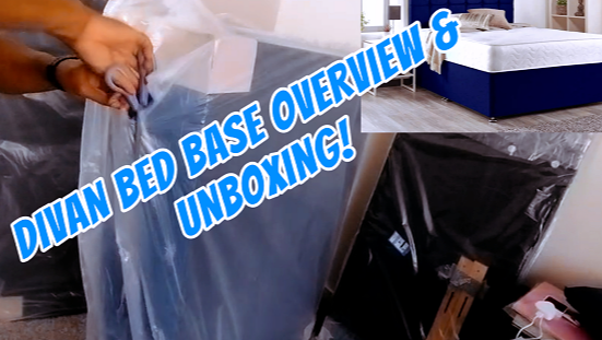 Blue Plush Velvet Divan Bed Base- Unboxing, Sizes, Headboard & Mattress Options